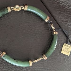 Genuine jade bracelet with gold plating brand new